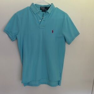 Polo by Ralph Lauren Light Aqua Short-Sleeve Polo with Red Pony